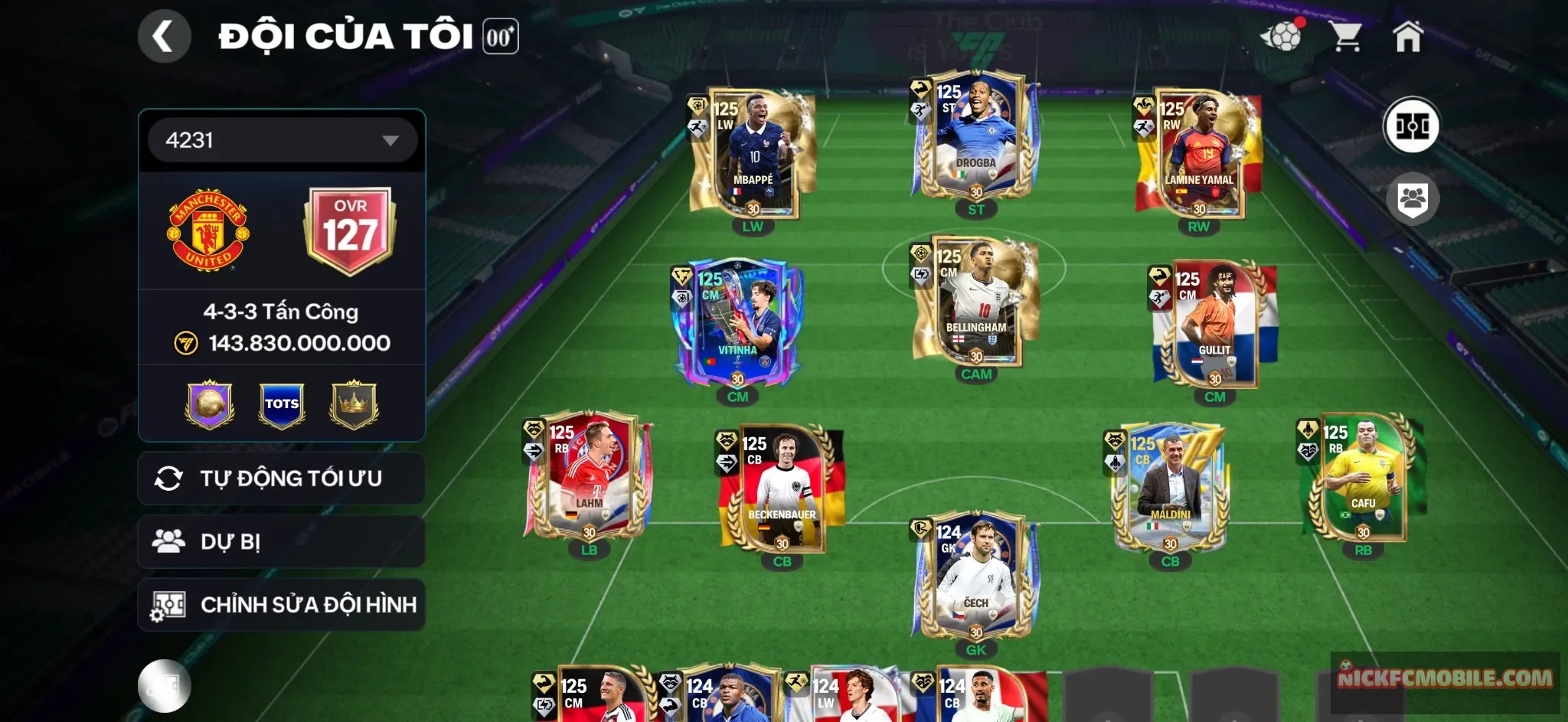 Acc đẹp 11 cầu thủ ovr 120
Dư 500fv 20k gem 1b coin
10k mảnh hợp đồng ( đổi ct)
Sẵn sổ đăng nhập