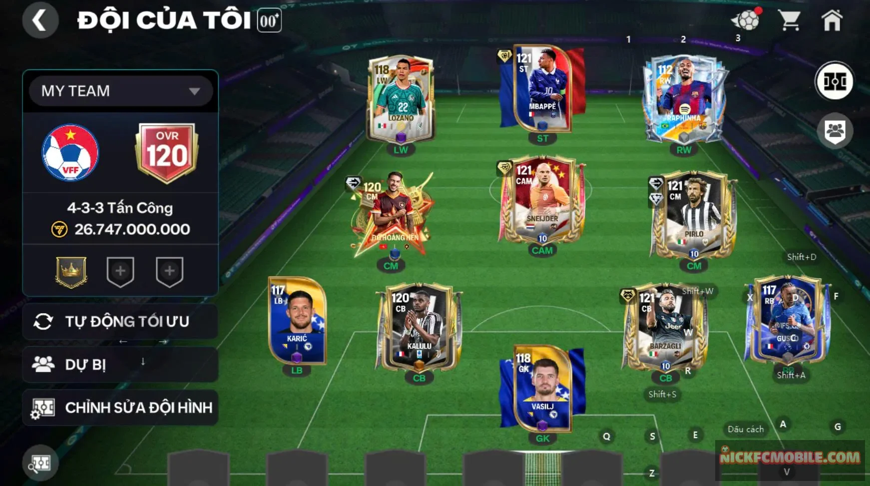 Acc 4 cthu 119 hot (m3p, snider, pirlo,...) có cầu thủ bán dc...