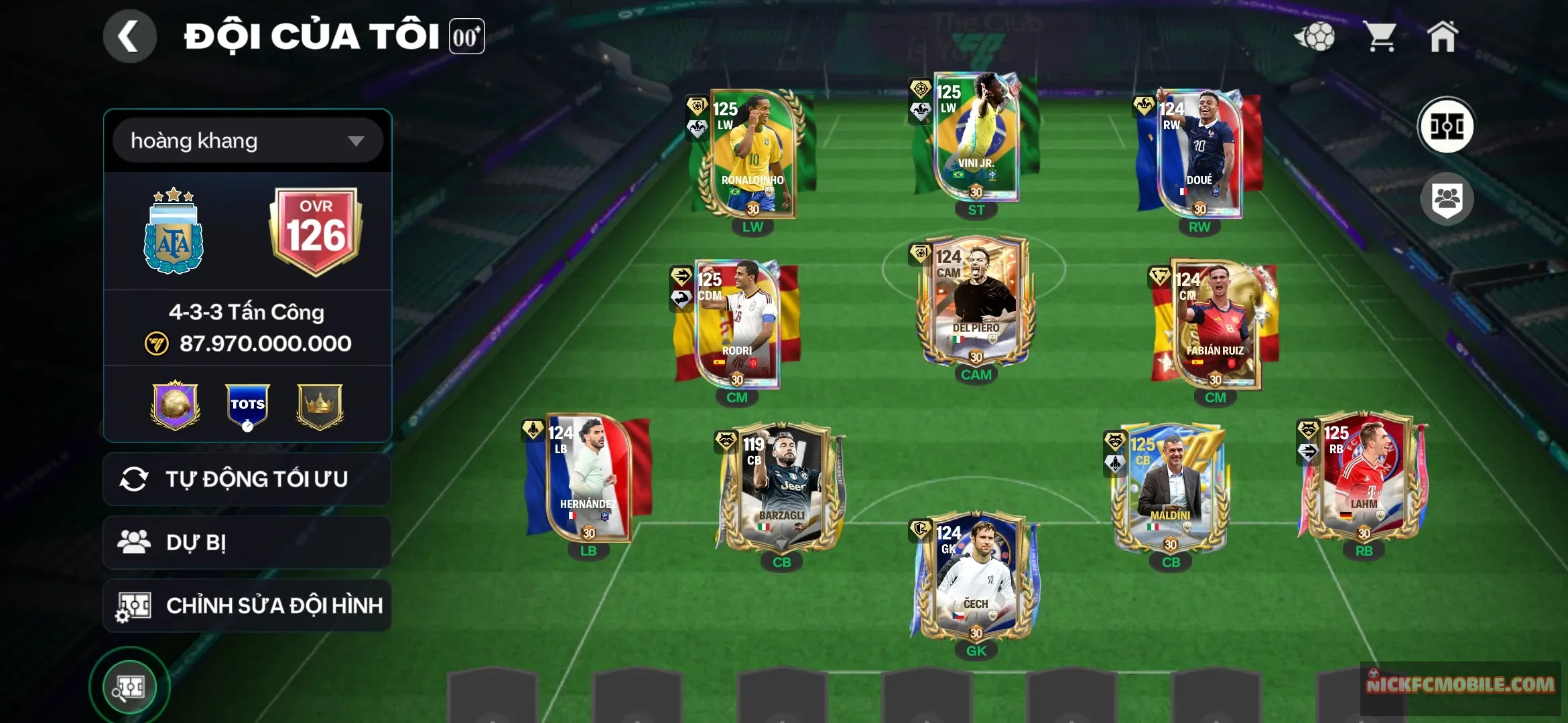 Siêu đội hình 5 con 125 còn chuỗi vé ronaldinho vini rodri madini lahm và nhiều top cầu thủ 119 khác
