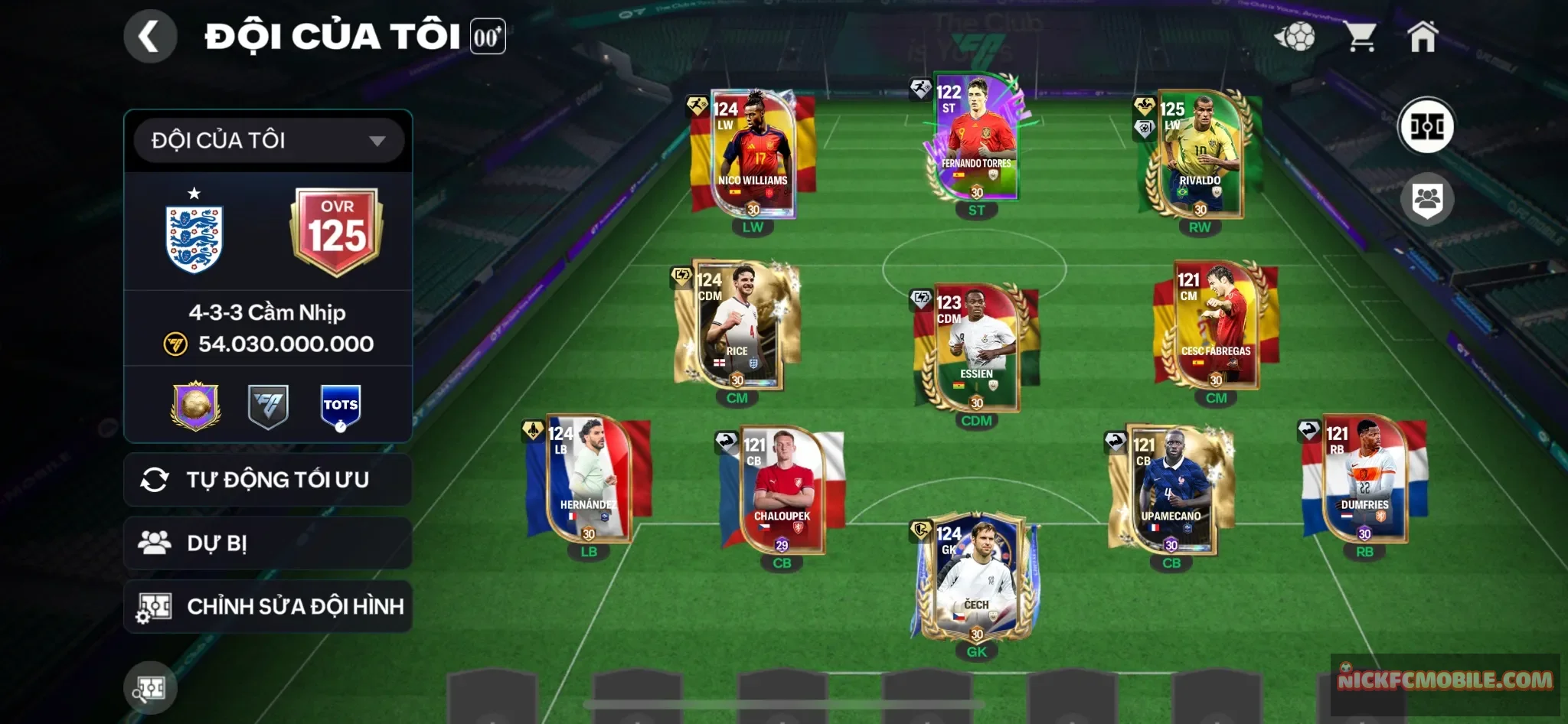 Ovr125 - Rivaldo 125 + 4 cầu thủ 119 + 4 cầu thủ 118 + 3k mảnh siêu sao + 11k gem + full cầu thủ max trainning lv30