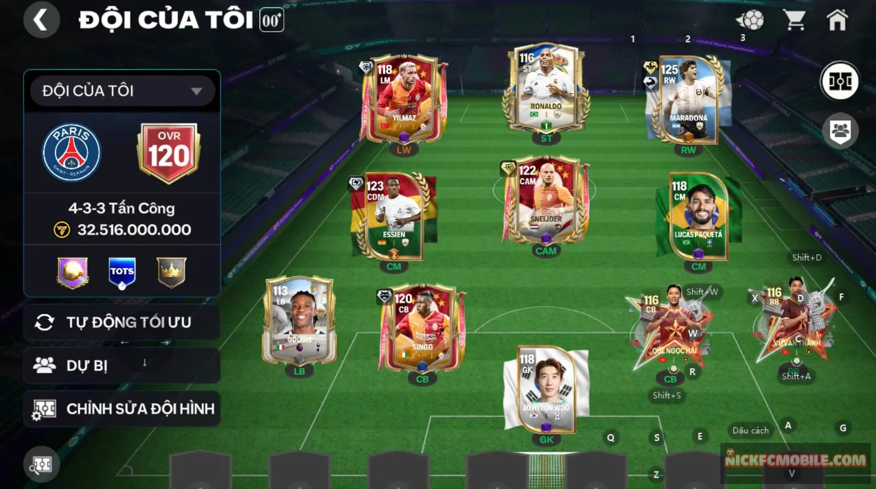 Acc ovr 120 cthu mara 120 kẹp 1 cthu 119 và 3 cthu 118