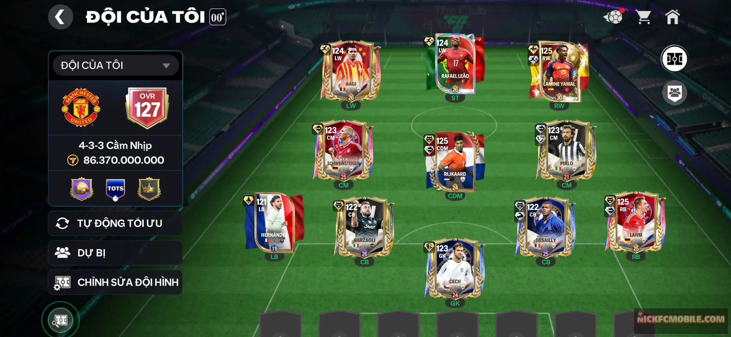 Siêu phẩm 127 nhiều hàng top YAMAL SCHWEINSTEIGER RIJKAARD DESAILLY BARZAGLI LADM dư 4k mảnh