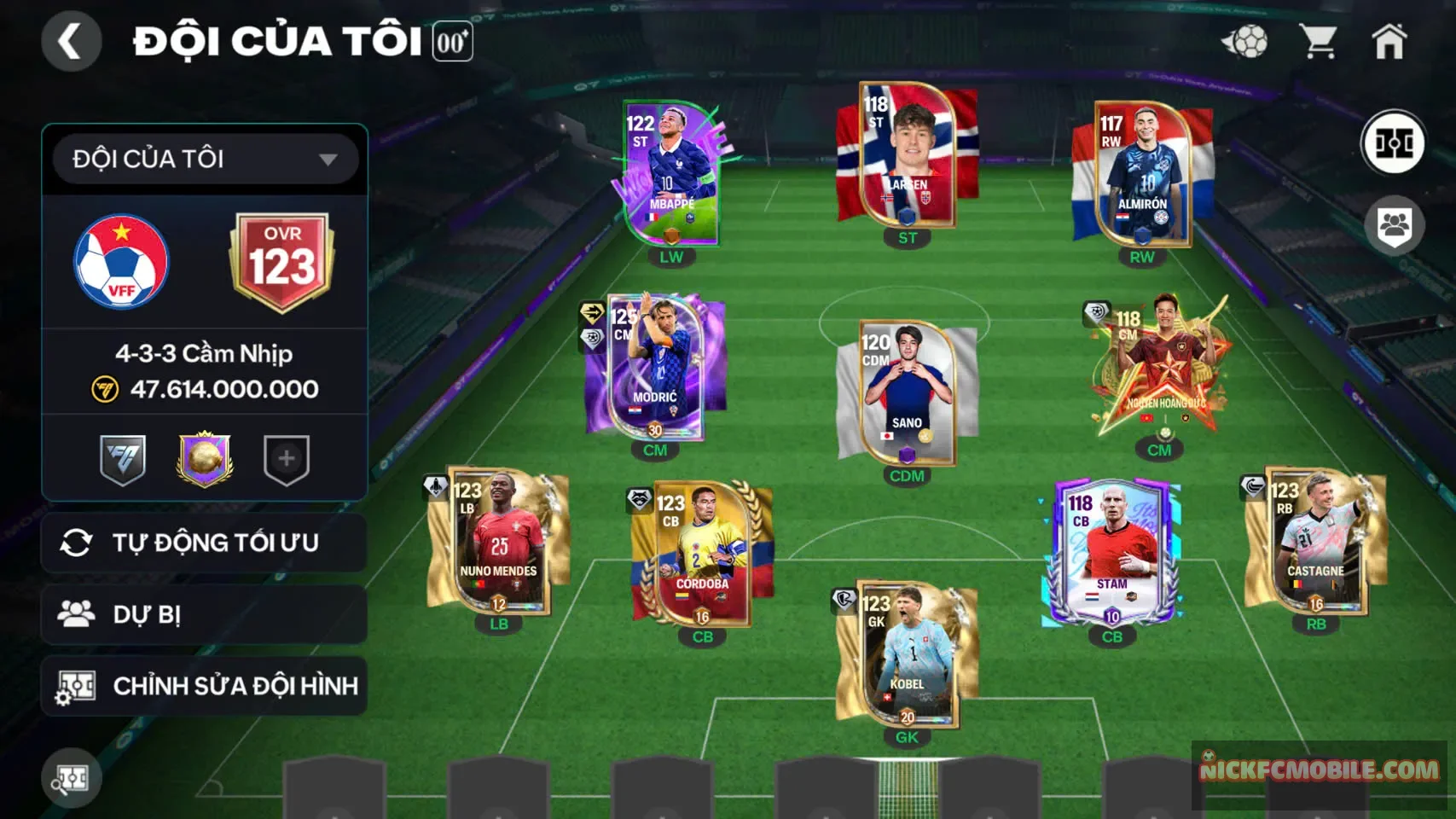 Ms237 Acc ovr123 có modric120 siêu hot kèm 5cthu118