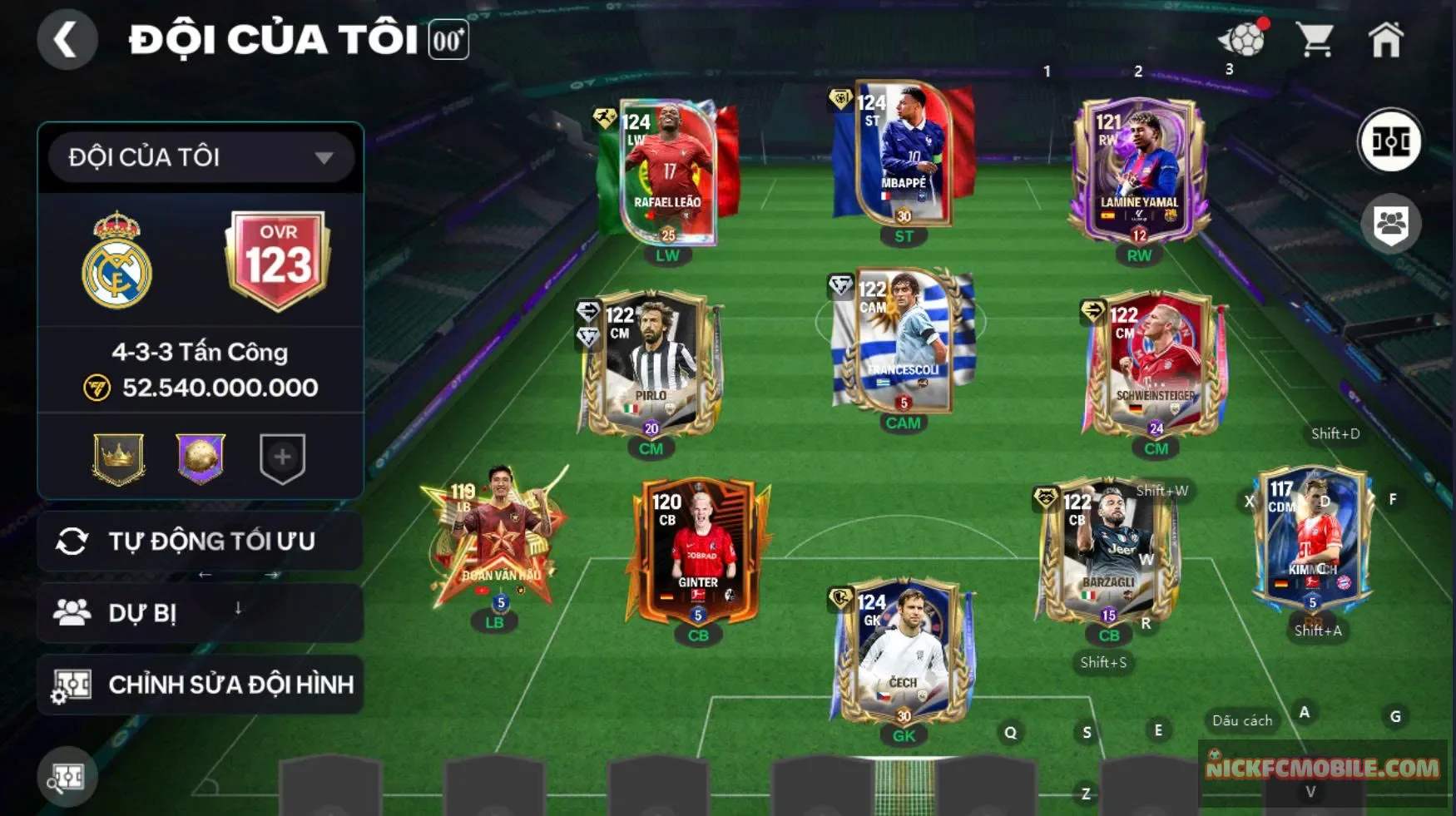 Acc 6 cthu 119 hot (m3p, pirlo, cech,....)dư 3300 mảnh trao đổi, 13,5k gems....