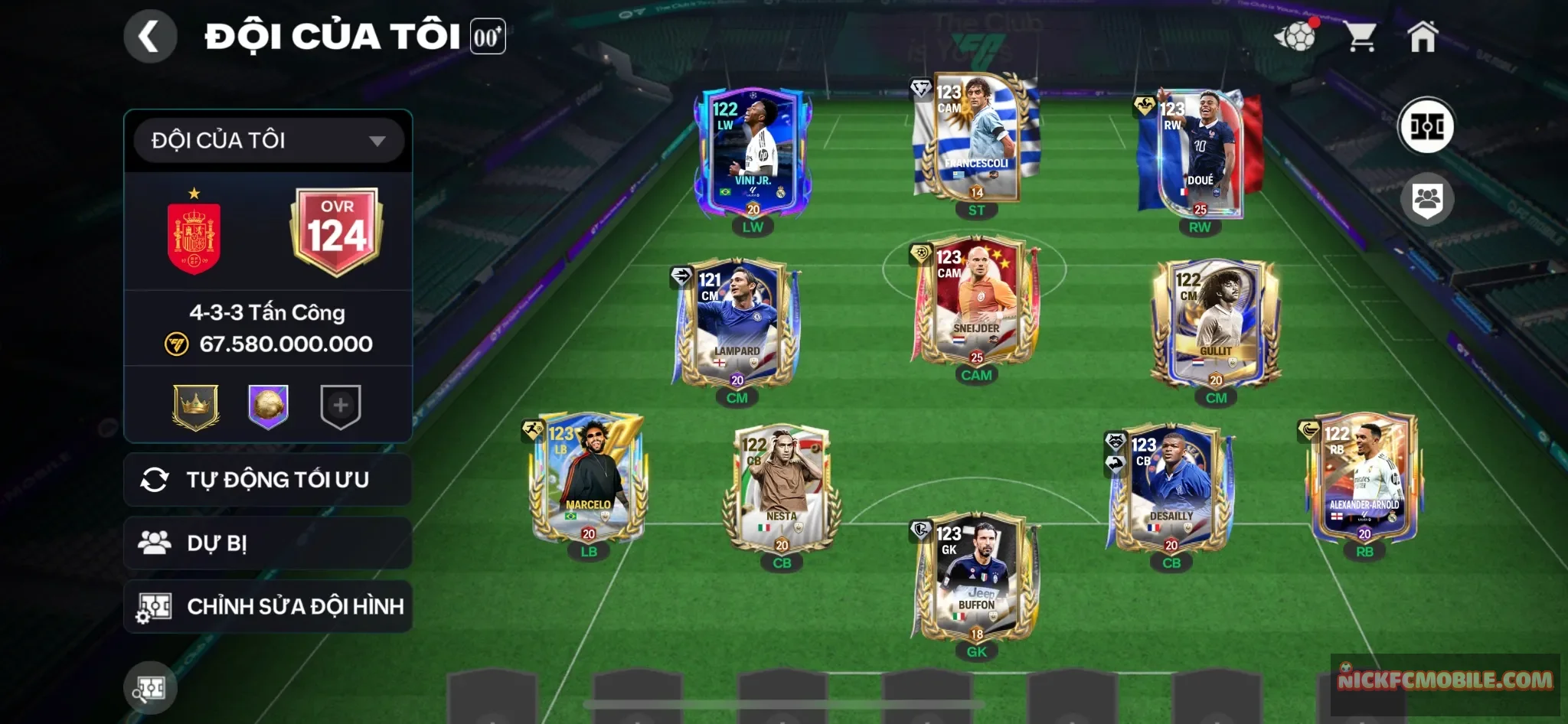 Ovr124 - dàn cầu thủ đẹp + dư 17k gem + 2k1 mảnh siêu sao
