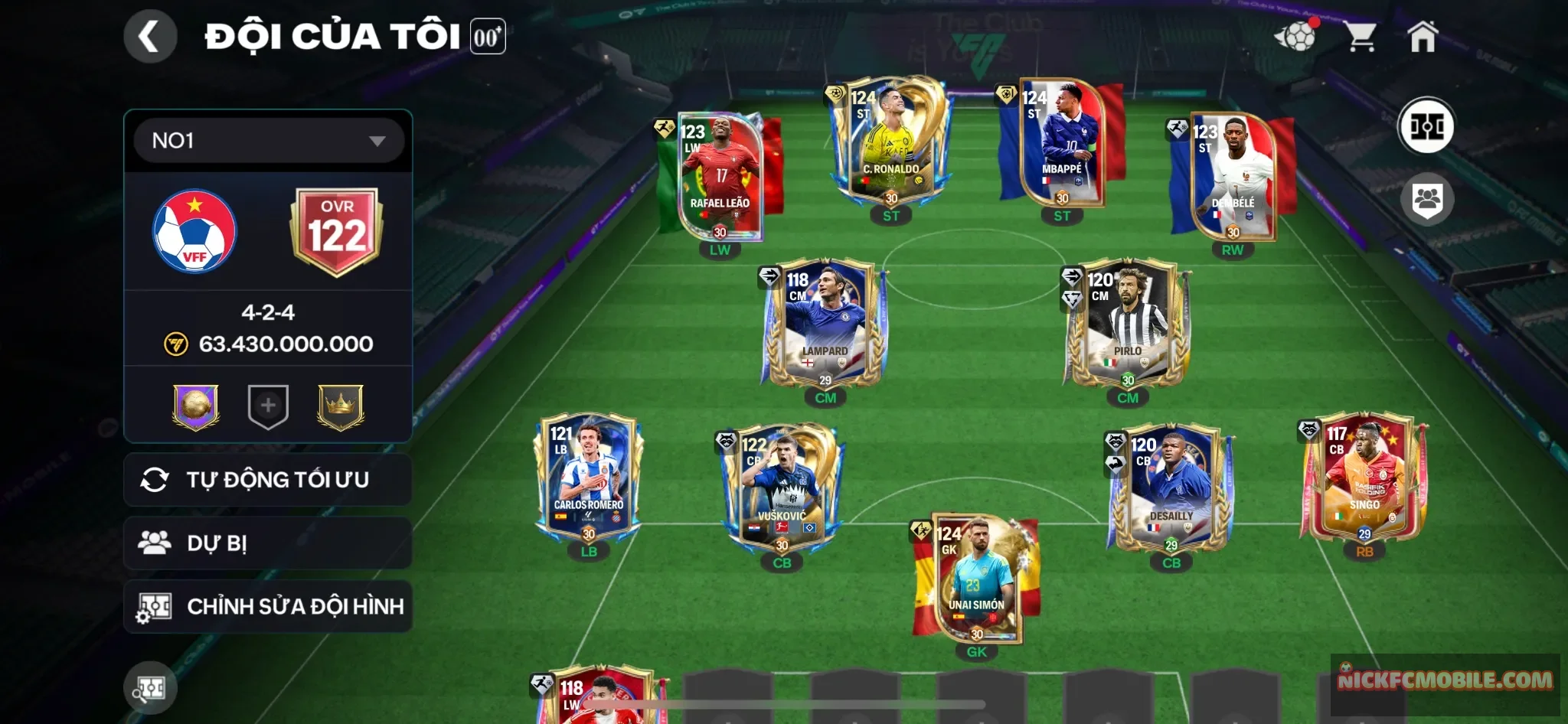 Cr7 UTOTS cùng đồng bọn - 6 cầu 119 siêu đẹp + 2k mảnh trao đổi