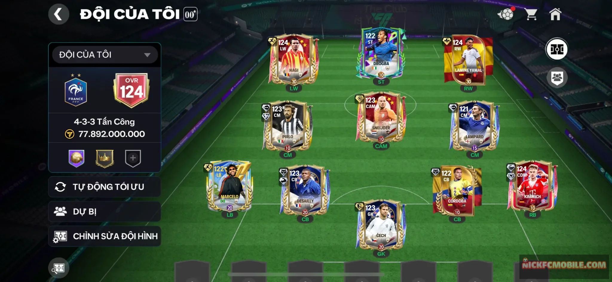 Ovr124 - 8 cầu thủ 119 siêu chất lượng + dư 3k1 mảnh siêu sao