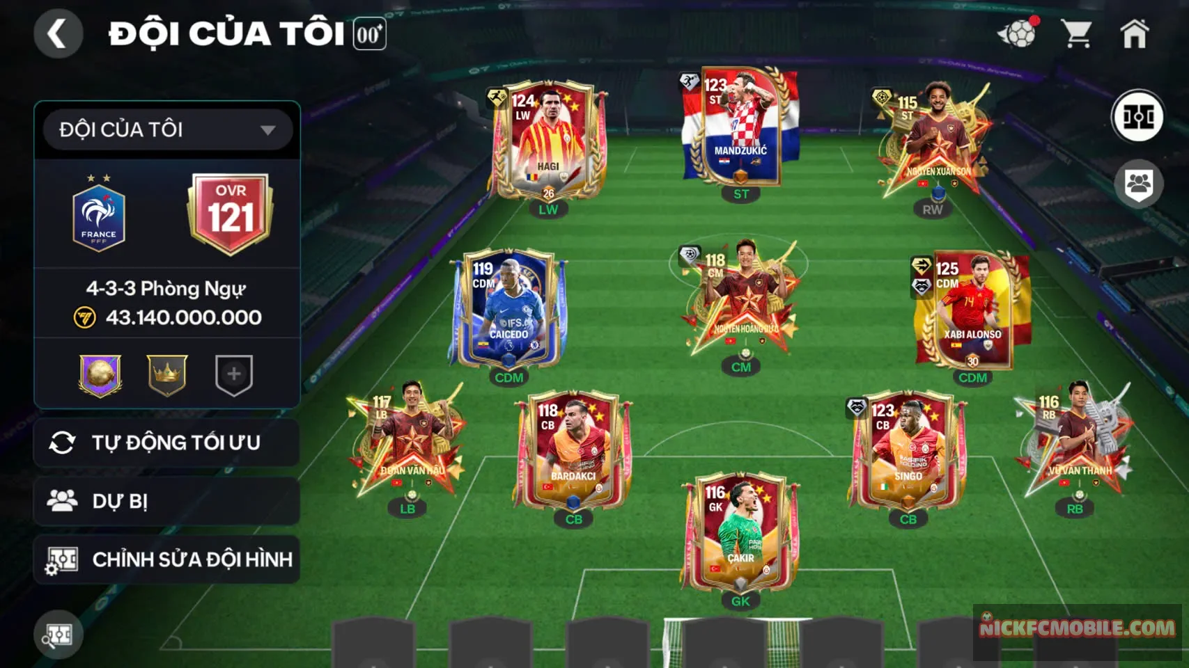 Ms212 Acc ovr121 có xabi120 cực hiếm kèm 2cthu119 và 3cthu118