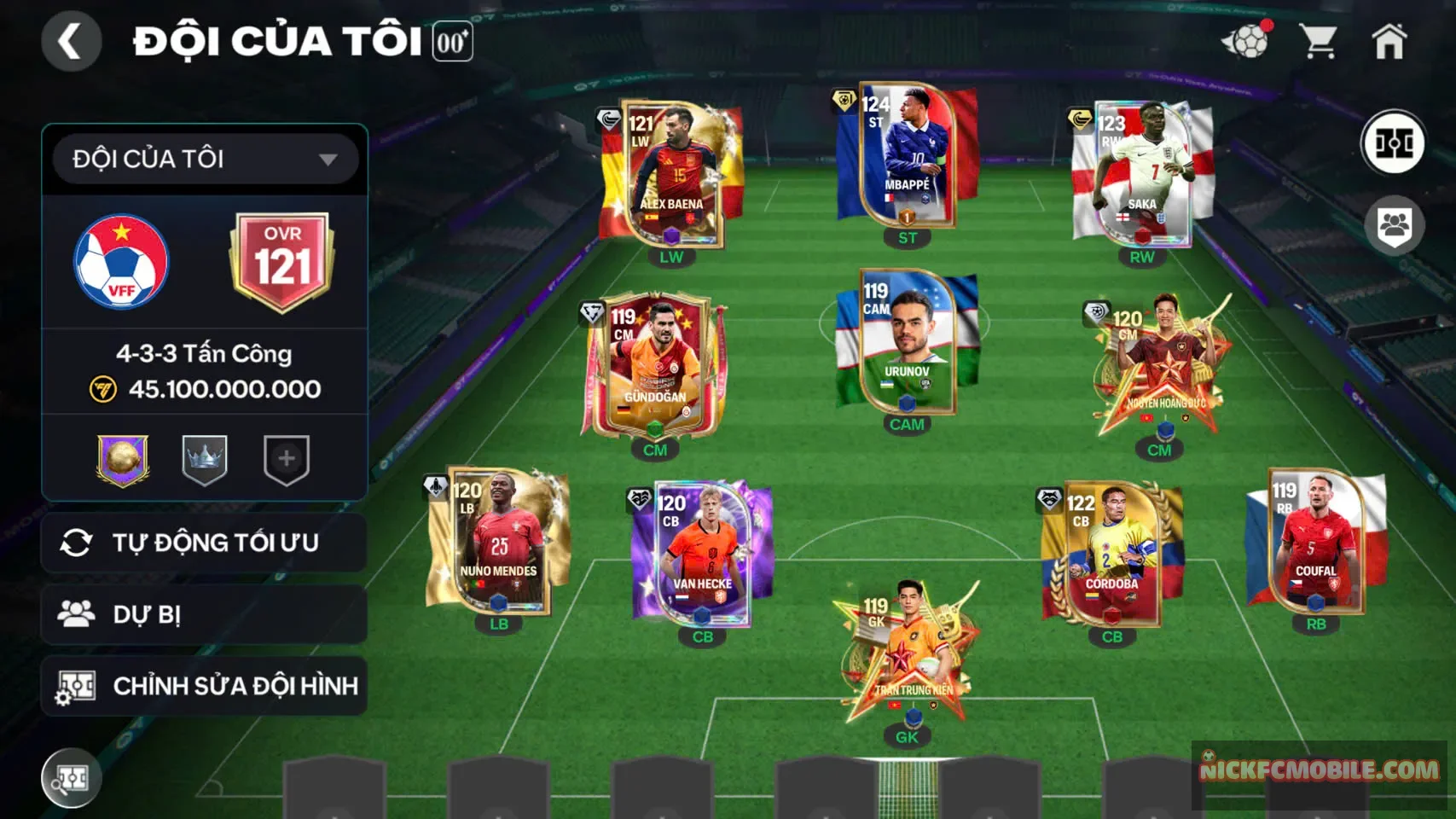 Ms241 Acc ovr121 có m3p+saka kèm 6cthu118 cho ae trải nghiệm