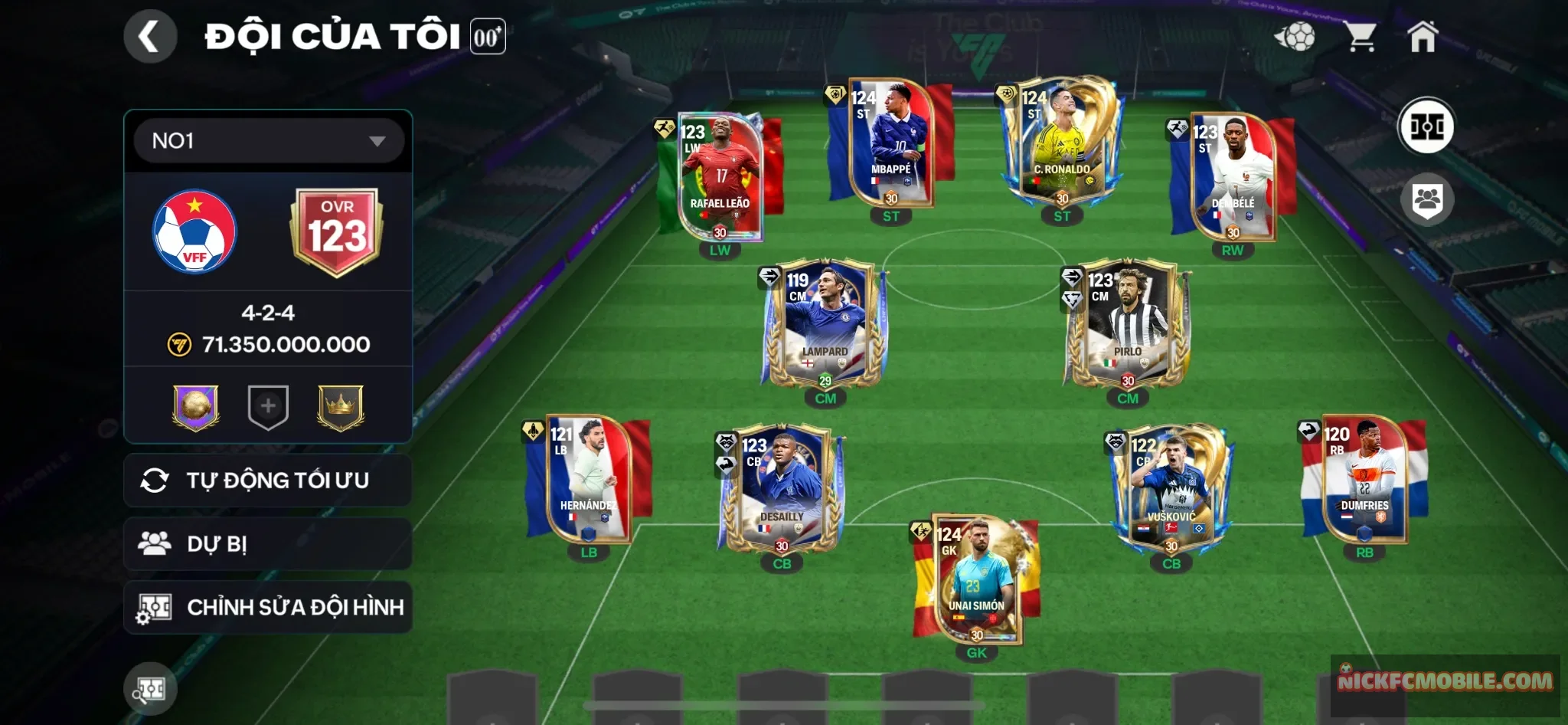 Cr7 UTOTS + 6 cầu thủ 119 - dàn khung đẹp mời anh em