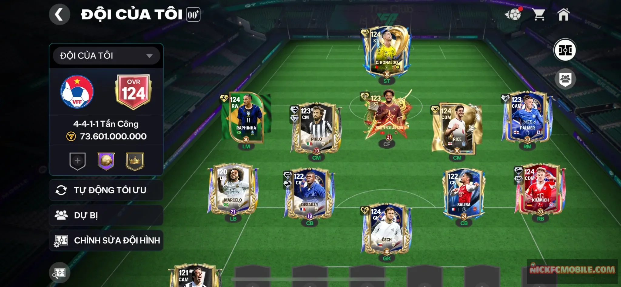 Đầu tàu Cr7 UTOTS - đội hình 9 cầu thủ 119 + dư 29k gem + gần 3k mảnh trao đổi