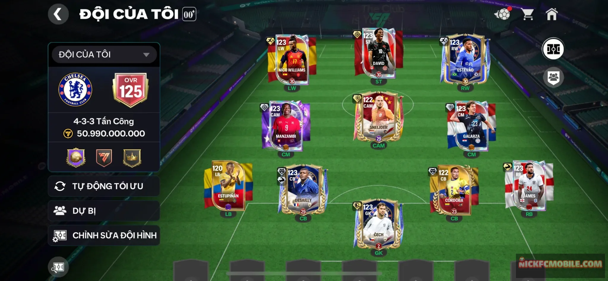 Ovr125 - 6 cầu 119 + 4 cầu 118 + dư 1b8 coin + dư 8k8 mảnh trao đổi