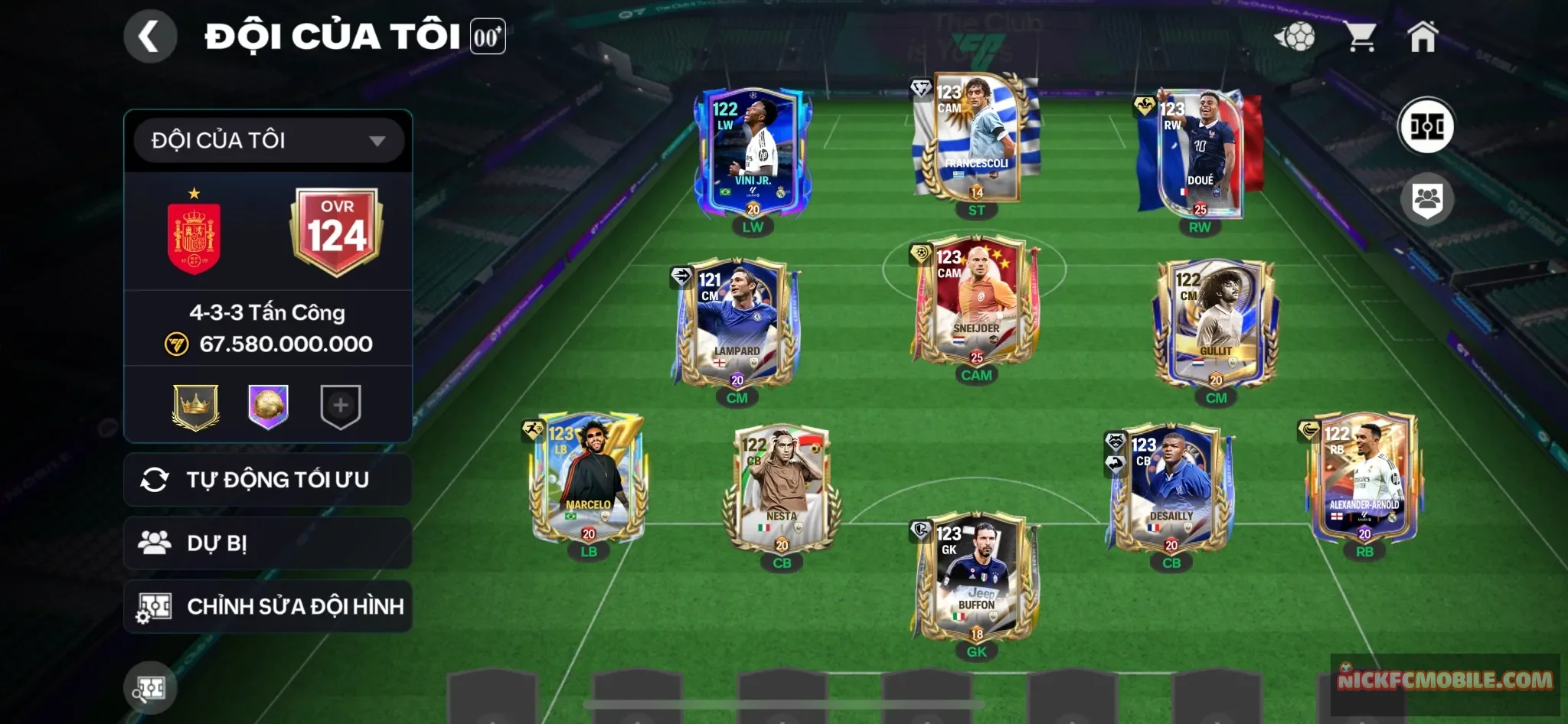 Ovr124 - dàn cầu thủ đẹp + 5k2 mảnh siêu sao