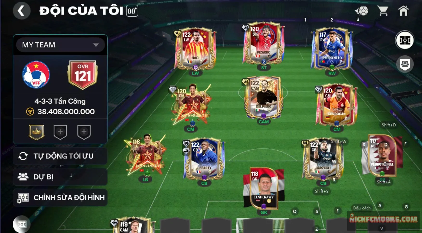 Acc ovr 121 4 cthu 119 (del, hagi, cech, desali), khung đẹp...