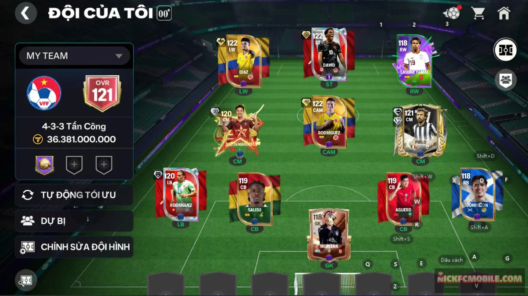 Acc ovr 121 4 cầu thủ 119 hot khung đẹp....