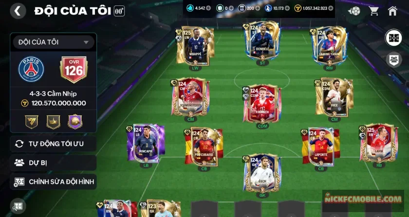 Ovr 126, 4k5 mảnh, 10K hhth