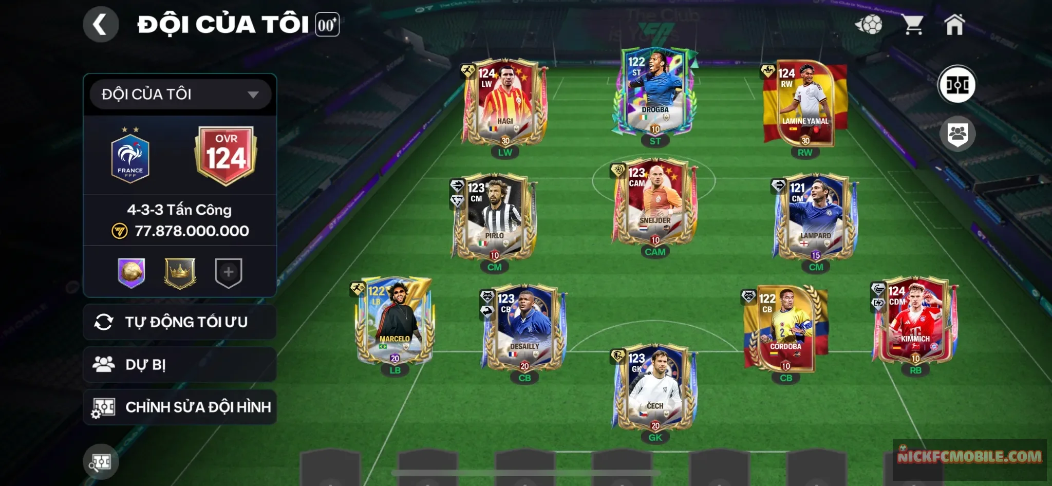 Ovr124 - 8 cầu thủ 119 siêu chất lượng + dư 3k7 mảnh siêu sao