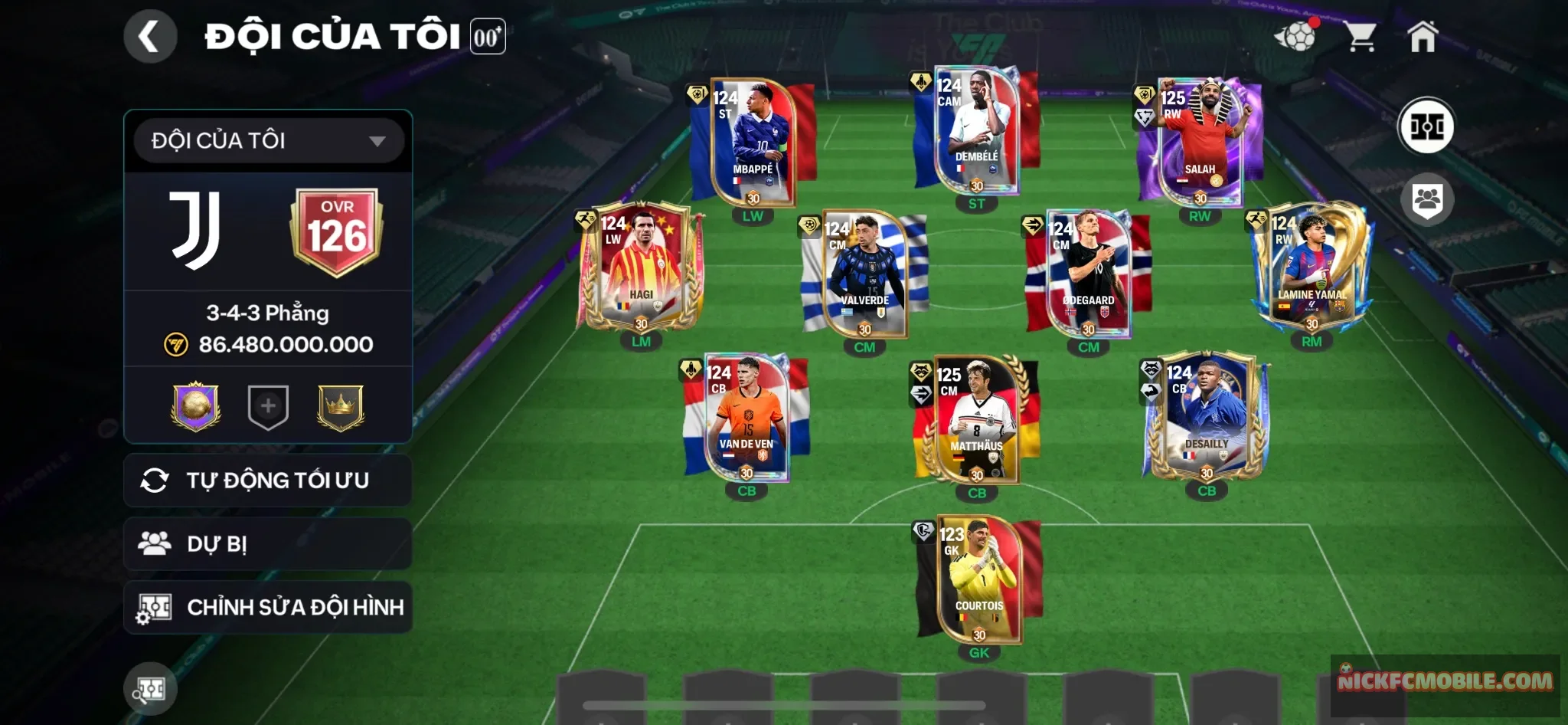 Ovr126 - Salah 125 + Ma thú 125 + dàn cầu thủ 119 siêu đẹp + dư 3k mảnh trao đổi