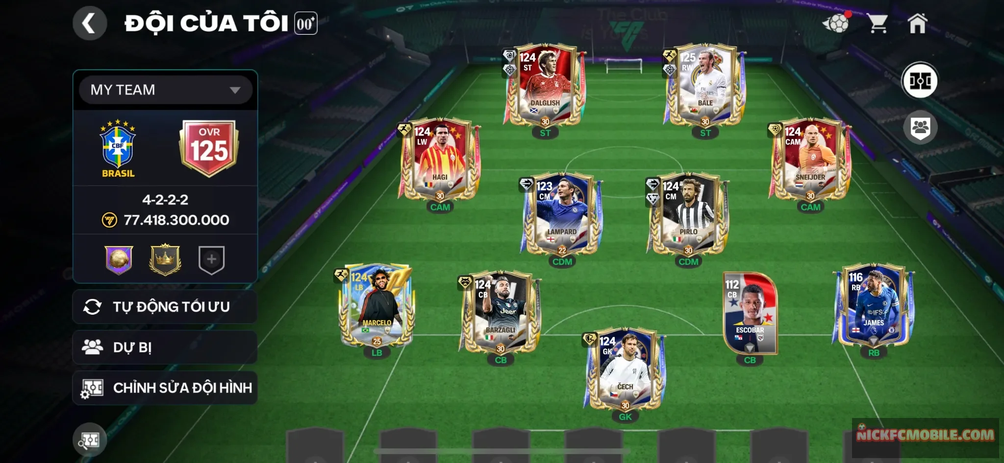 OVR125..bale120+hagi+marcelo+pirlo+3k hhth -3 rank ss