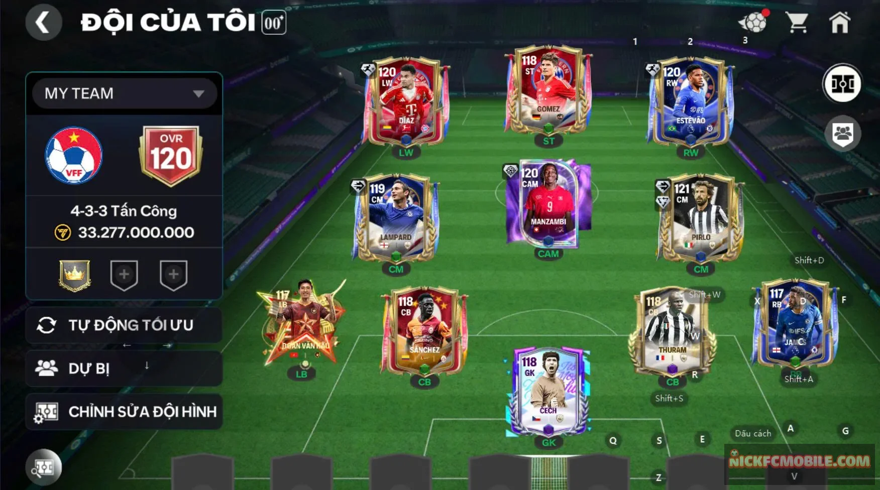 Acc pirlo kèm nhiều cầu thu 118 dư 2800 mảnh