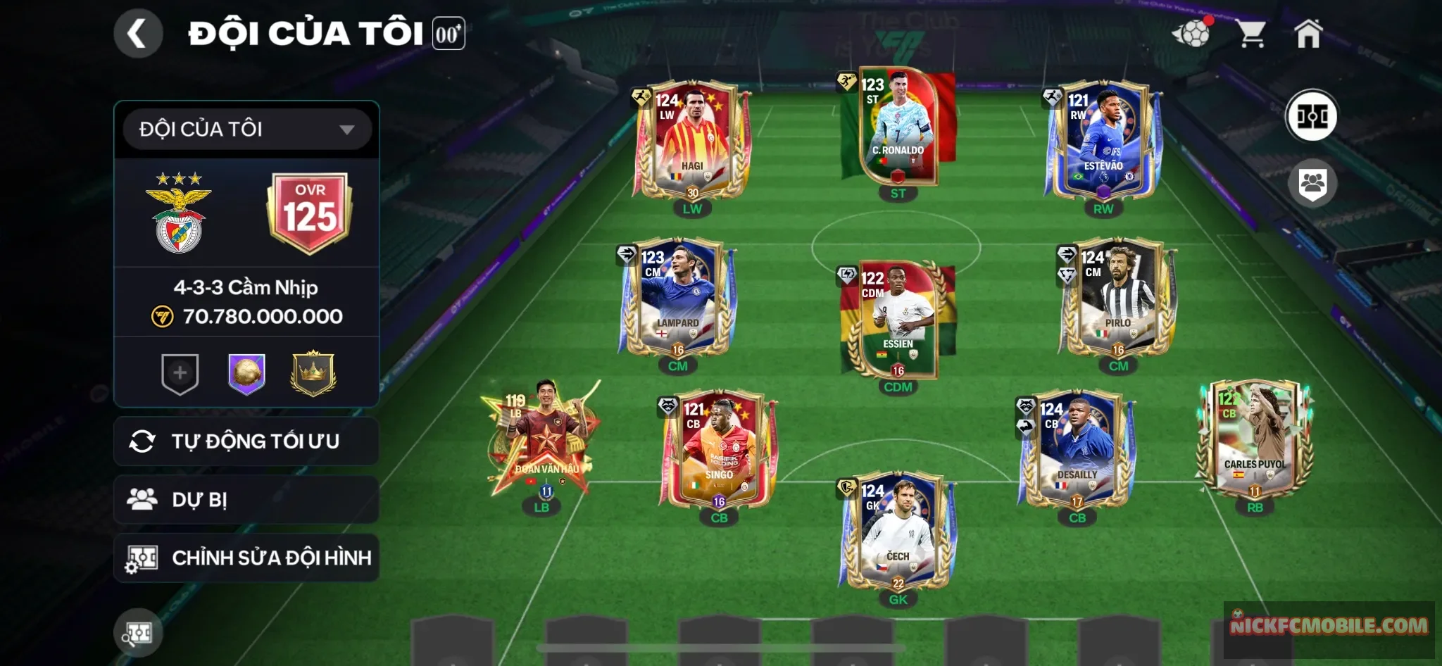 Ovr125 - sẵn thẻ đổi tên + 5 cầu thủ 119 + dư 1k mảnh siêu sao
