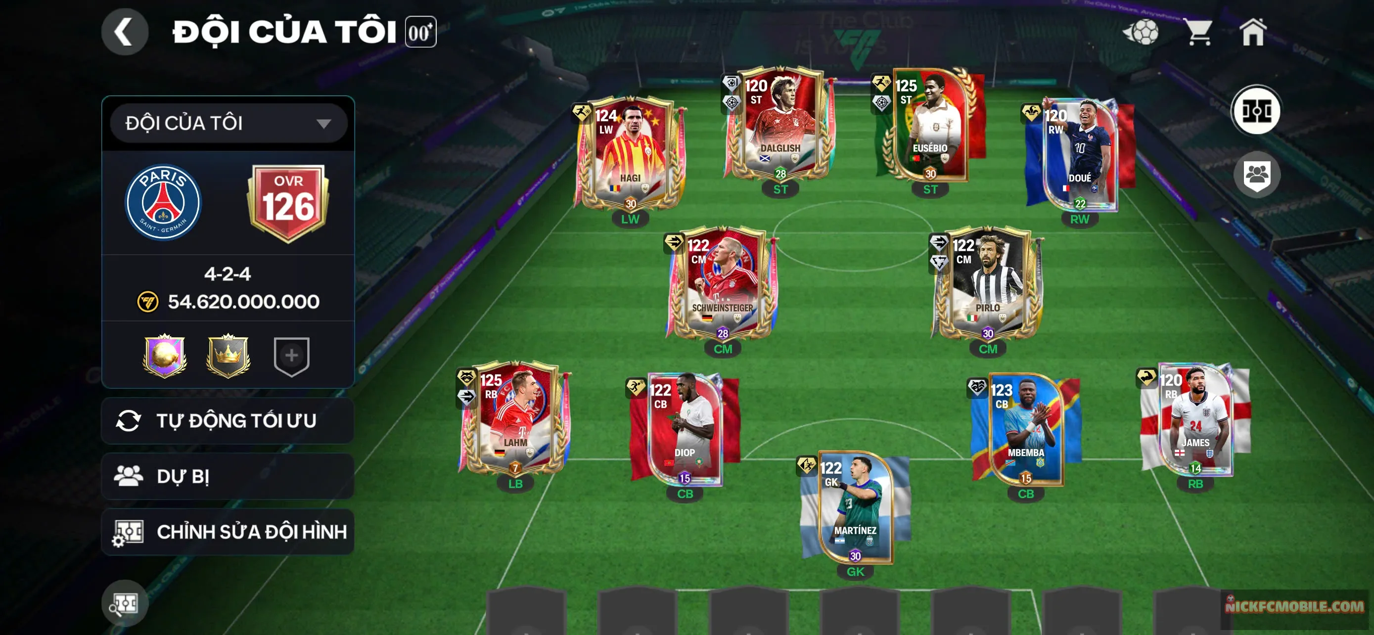 Ms481 có ovr 126 cực xịn, có eusebio 125 sút là vào