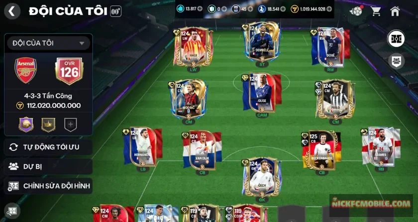 Ovr 126, 13k8 mảnh, 18K hhth
