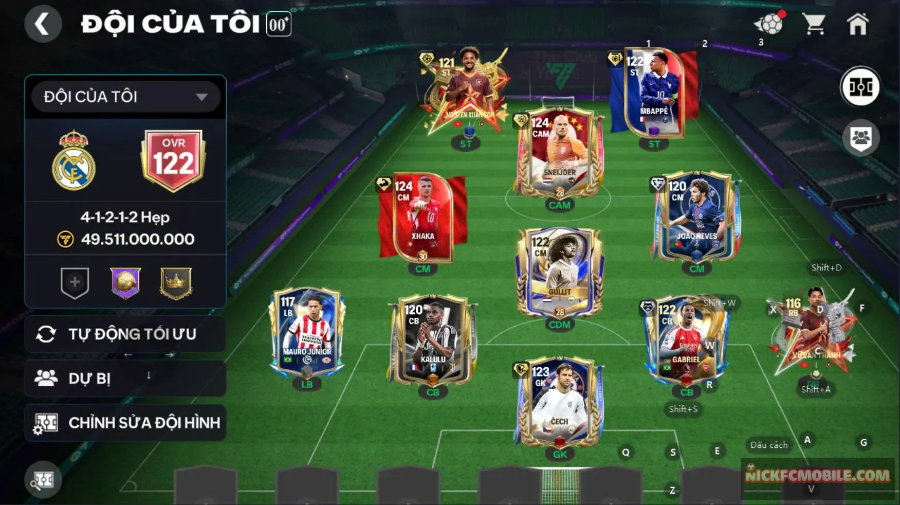 Acc ovr 122 5 cầu thủ 119 hot (m3p, snider, son, cech,...), kèm nhiều cầu thủ 118,...