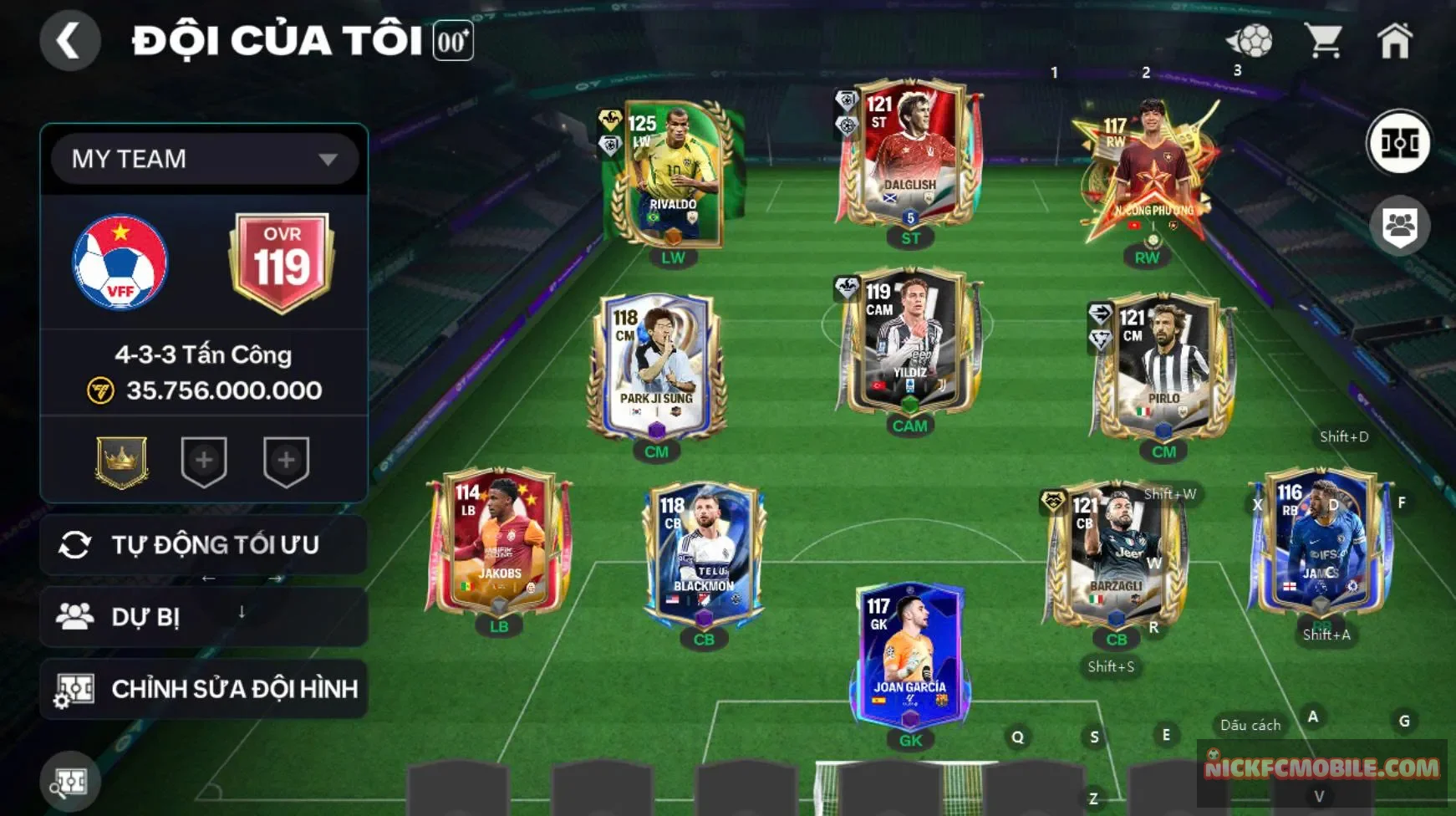 Acc rivaldo 120 kèm 3 cthu 119 hot ( pirlo, braghi,...),...