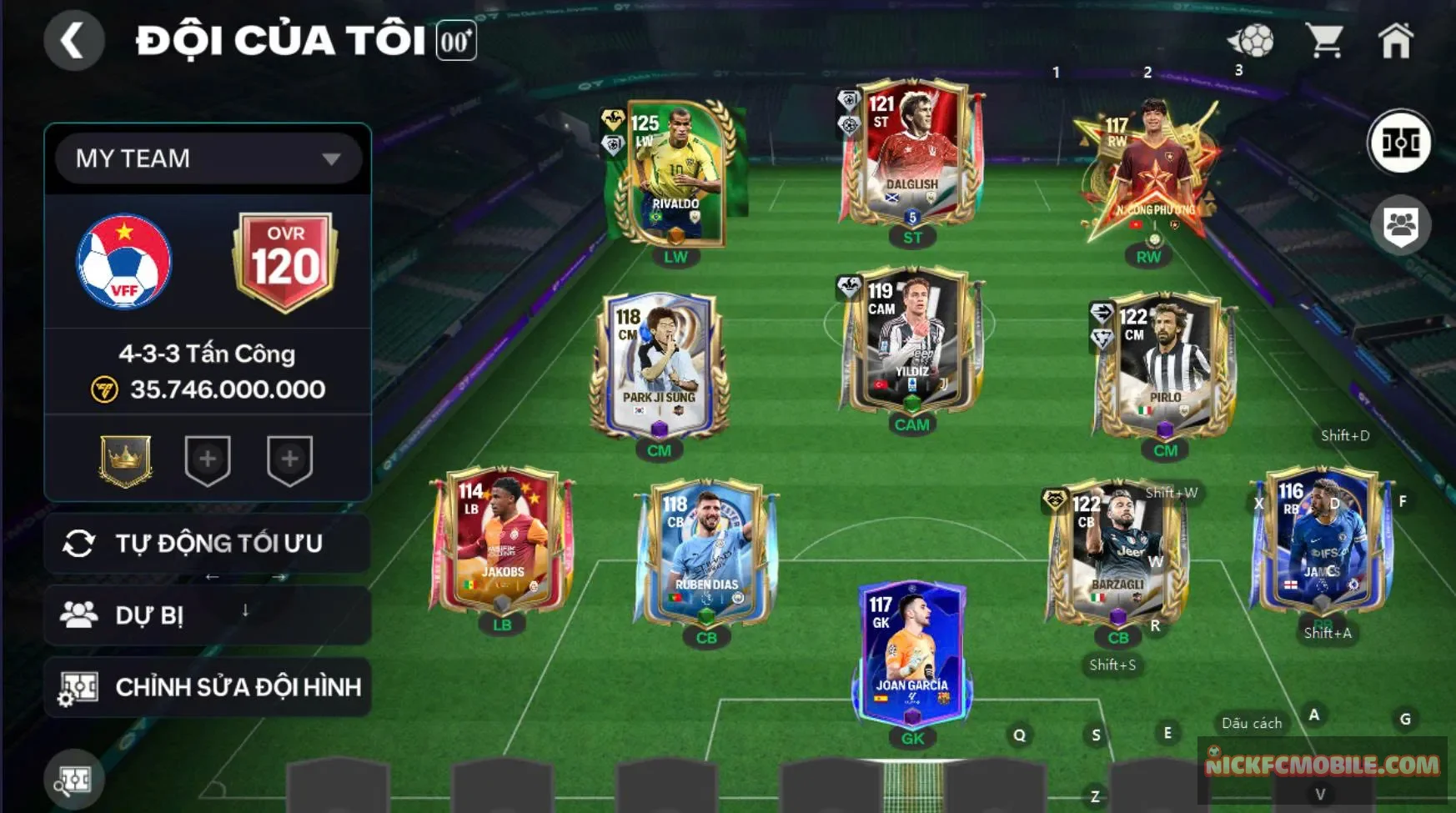 Acc rivaldo 120 kèm 3 cthu 119 hot ( pirlo, braghi,...),...