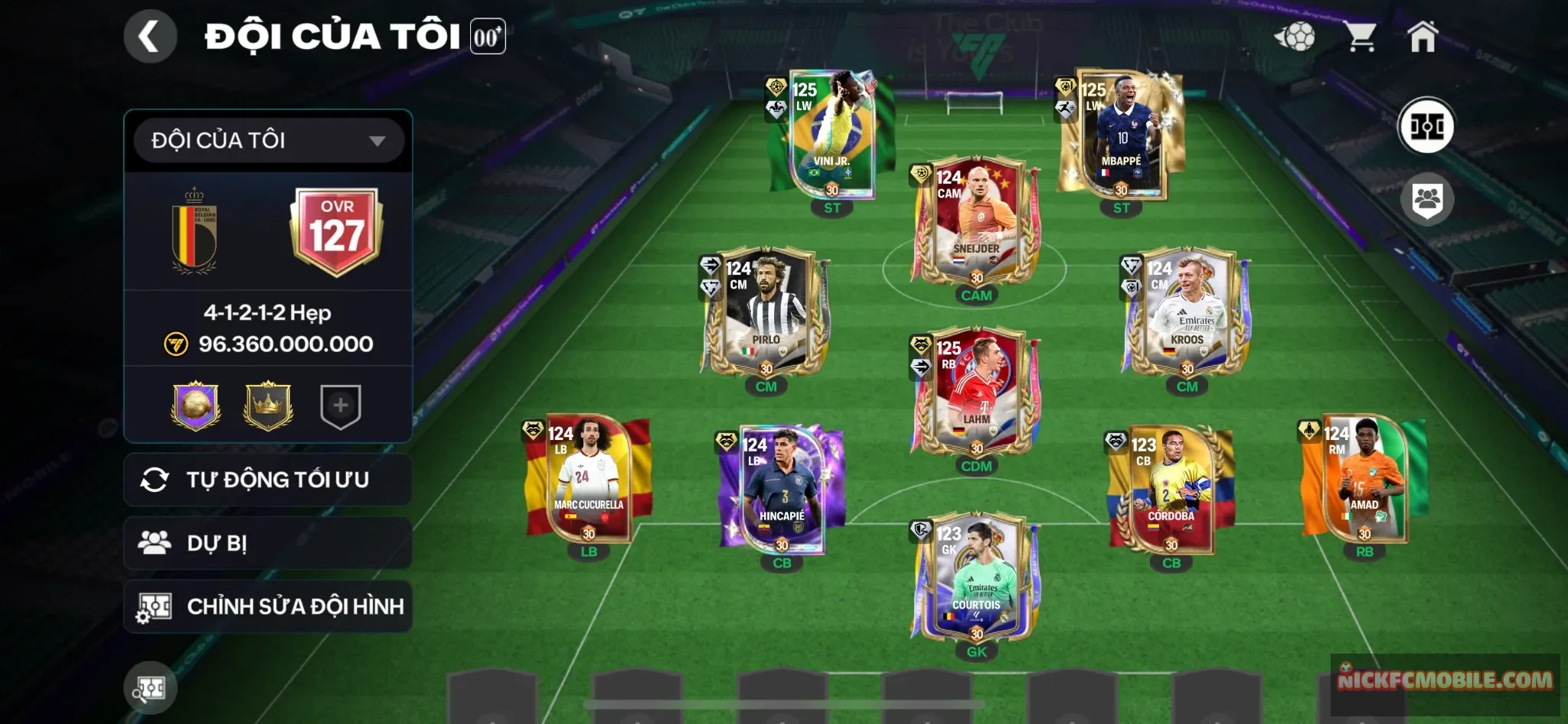 Siêu sale - Ovr127 - Vini 120+ M3p 120 + Lahm 120 + dàn khung 119 + dư gần 3k điểm trao đổi
