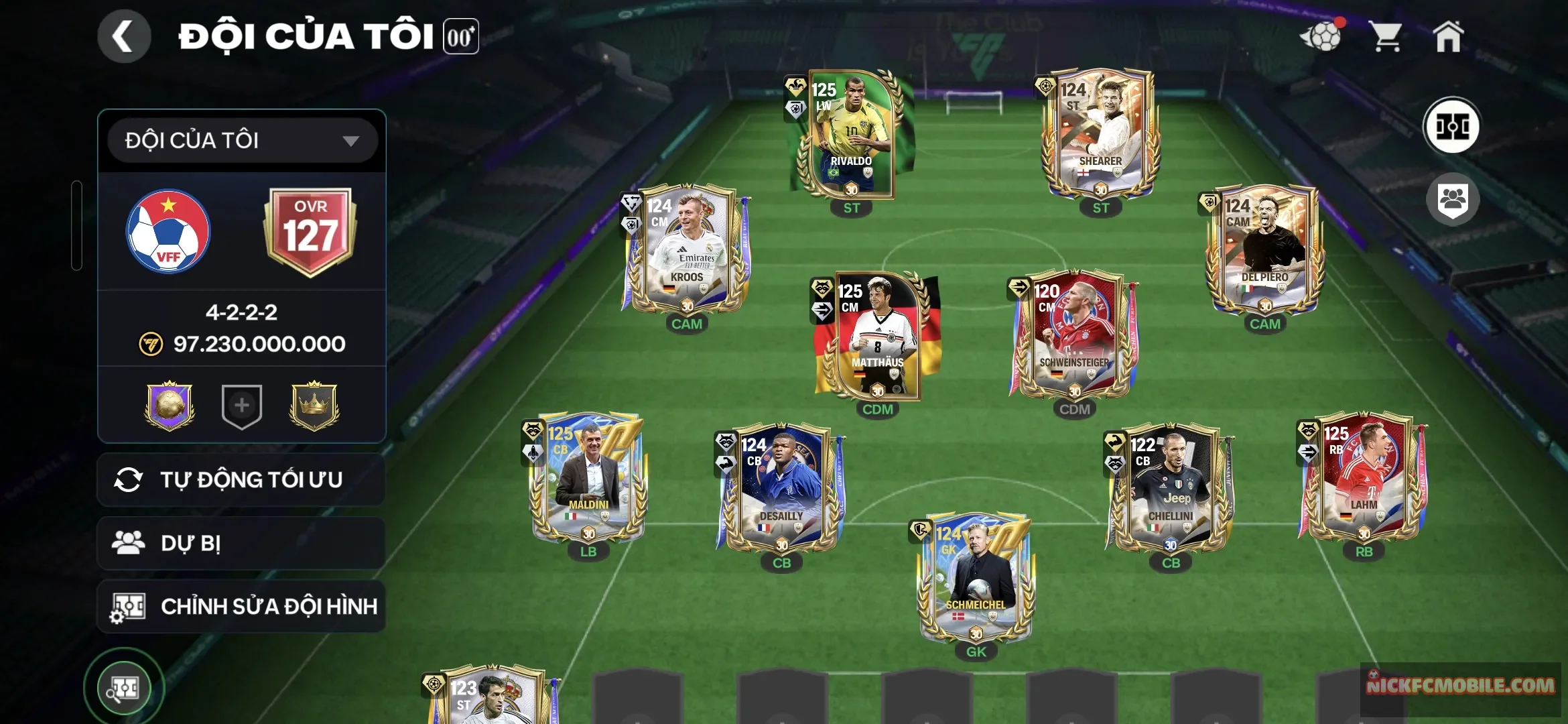 Acc 5cthu ovr125 dư 1ty8 coin, 4k mảnh