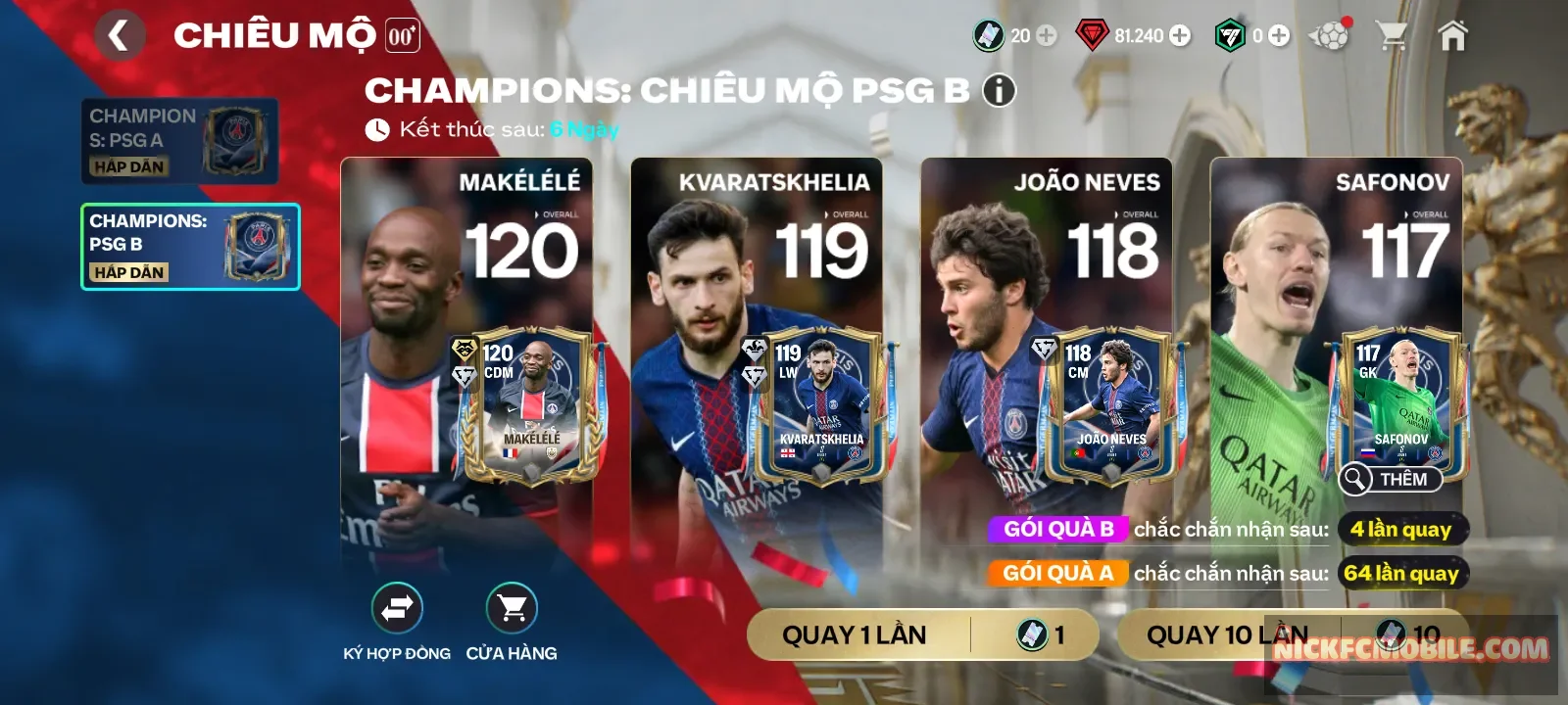 Acc gems + cầu thủ ngon