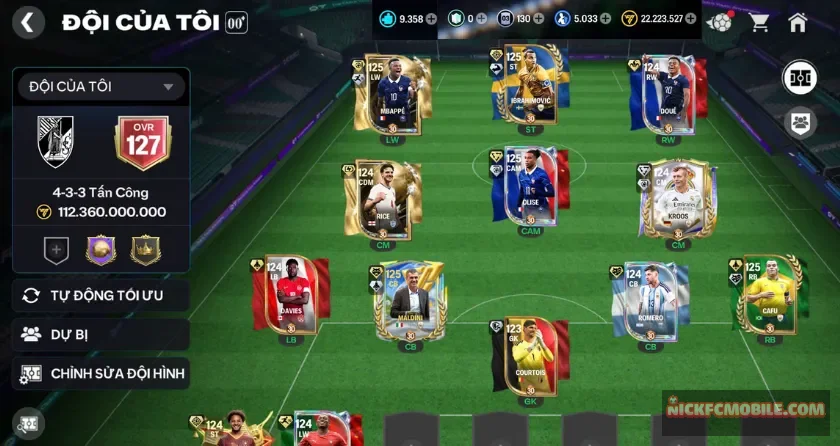 Ovr 127, 9K mảnh, 5K hhth