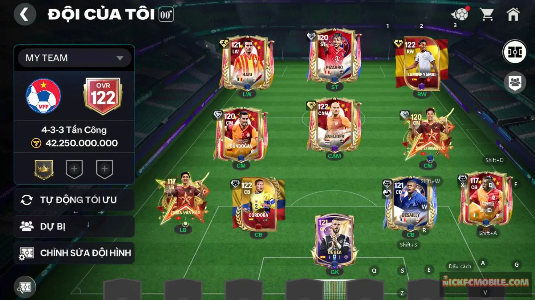 Acc ovr 121 4 cthu 119 hot (yamal, hagi, snider, desali), dư 2500 mảnh trao đổi, nvu trở lại,...