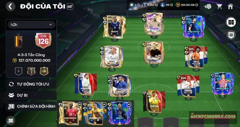 Ovr 126, Rô béo, dự bị ngon