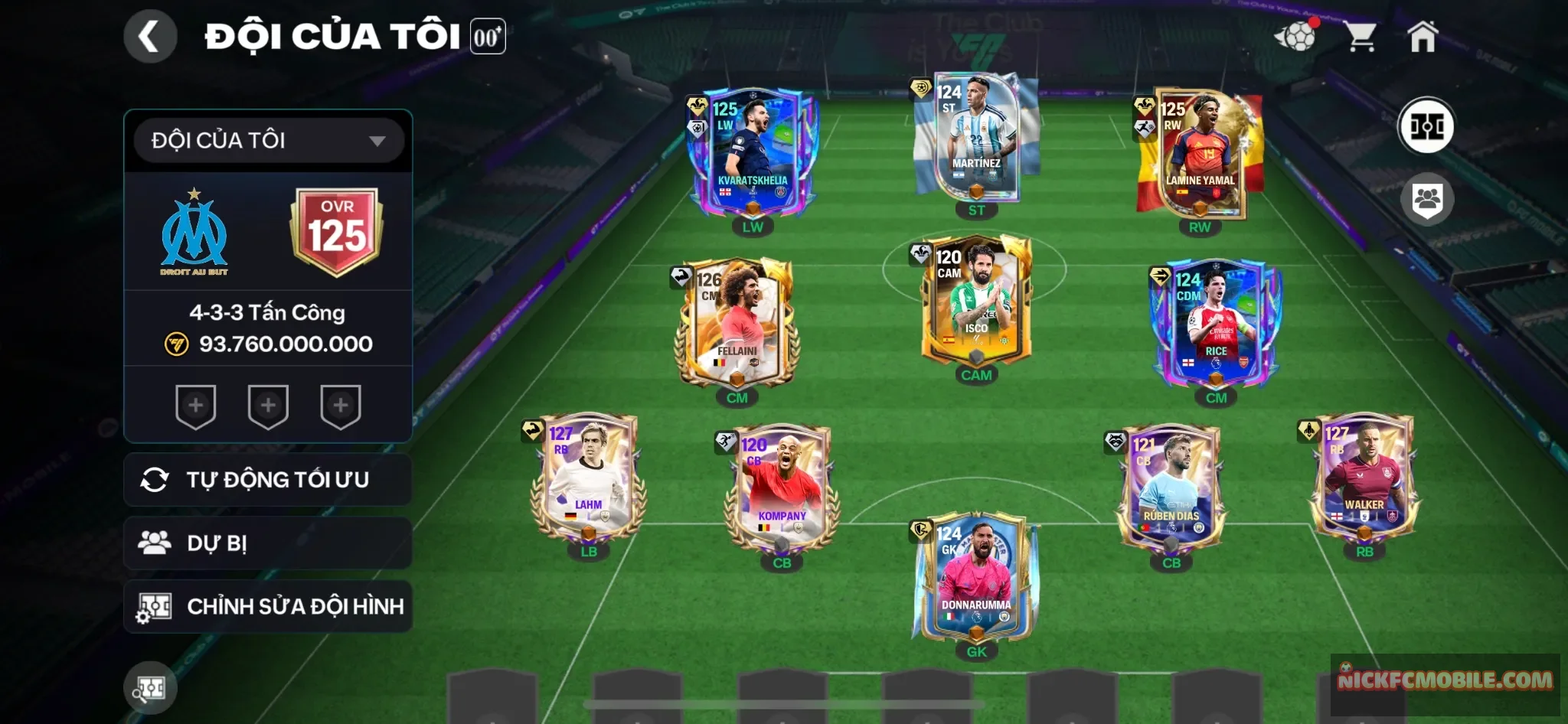 Kravat UCl + Yamal WC + 2 cầu thủ 127 + khung đẹp
