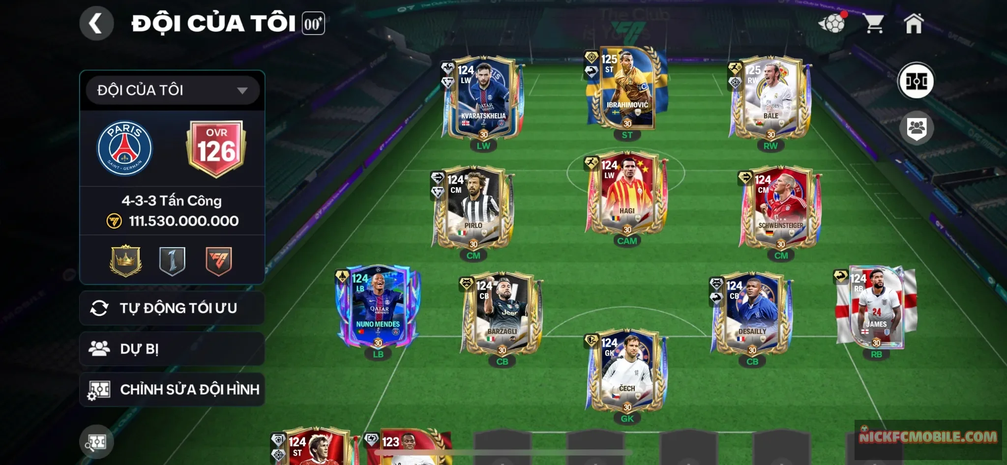 Ovr126 cực đẹp + dư 36k mảnh + 1b coin + còn nv20k gem