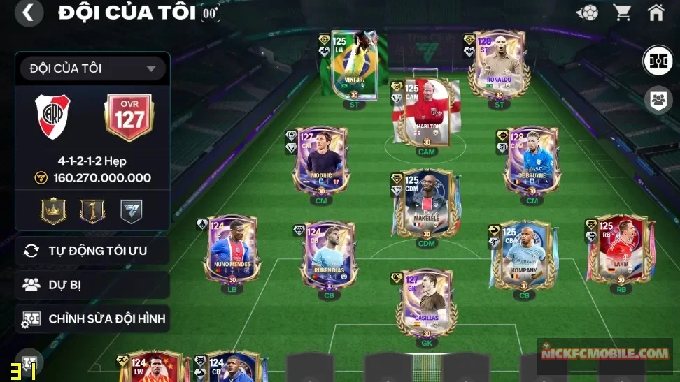 S5 - ĐH 160B  RONALDO BÉO + DE BRUYDE 123 + 2 CON 122  Garena TTT