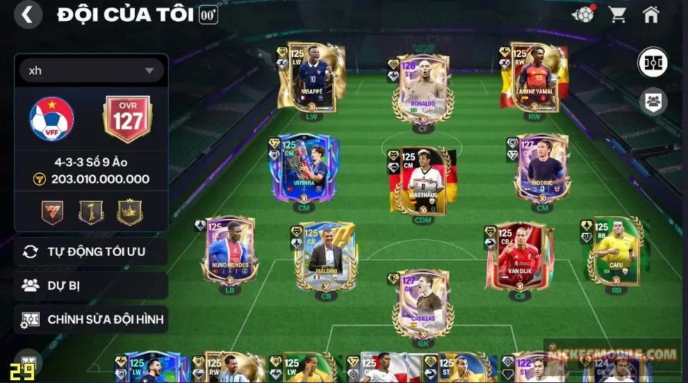 S9 - ĐH 203B  RONALDO BÉO 123 + 3 CON 122 + 13 CON 120  Garena  SĐT CHỜ ĐỔI 10/10