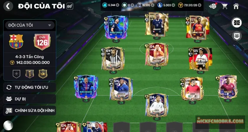 Ovr 126, Lucio, Walker, 5 cầu thủ 120