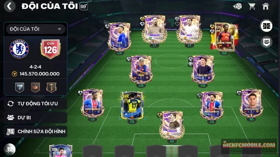 Ovr 126 Rô béo 128+Raul+Modric+nhiều cthu ngon