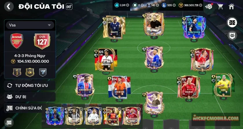 Ovr 127, 8 cầu thủ 125, 2K2 mảnh