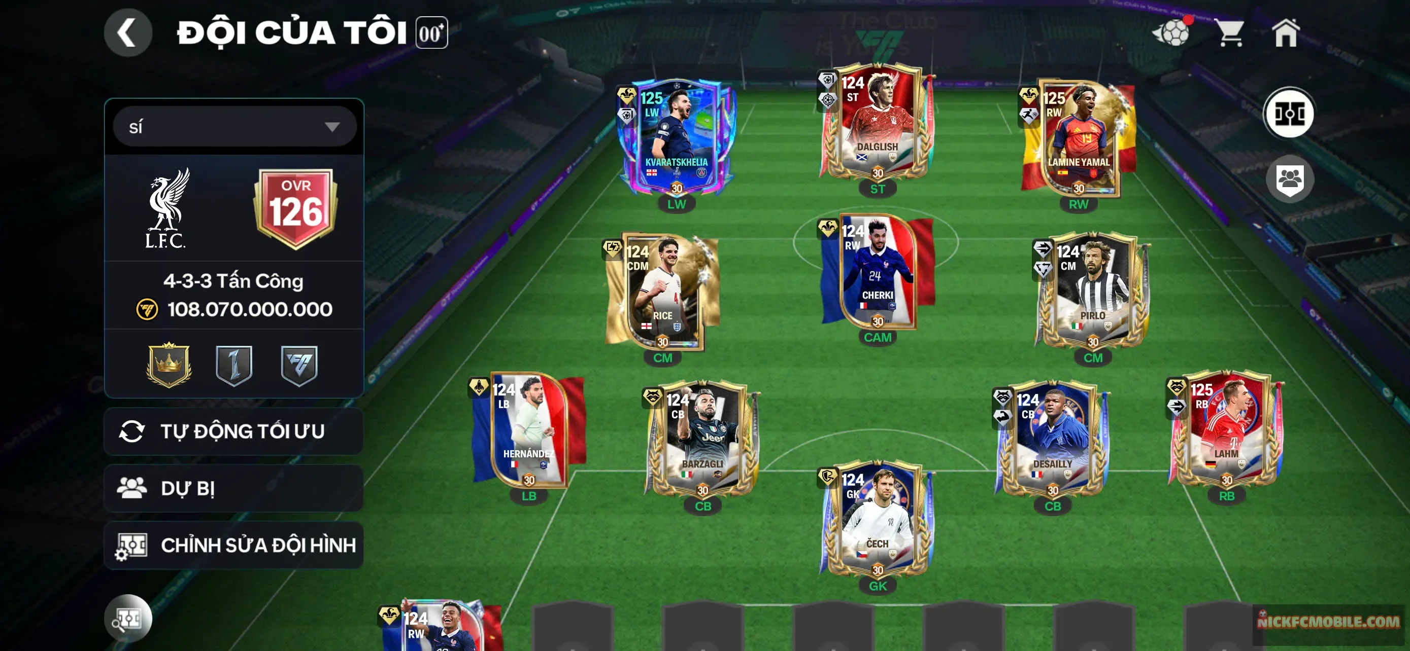 ms539 ovr 126, 3 cầu thủ 125 chất lượng