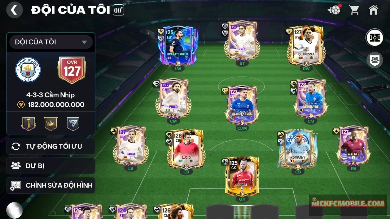 S4 -ĐH 182B  LUCIO + DE BRUYNE 123  + 5 CON 122  Garena TTT   