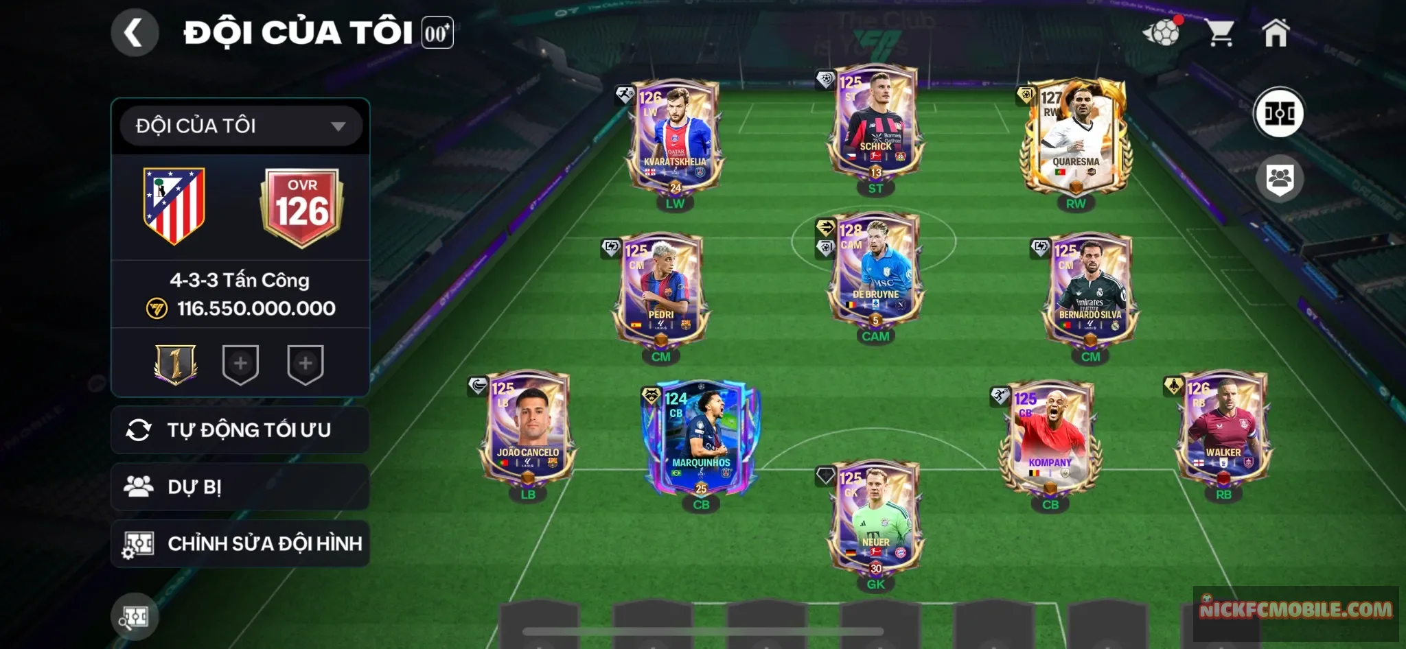 Ovr126 - Kevin 128 kẹp 2 cầu thủ 127 và 3 cầu thủ bán đc