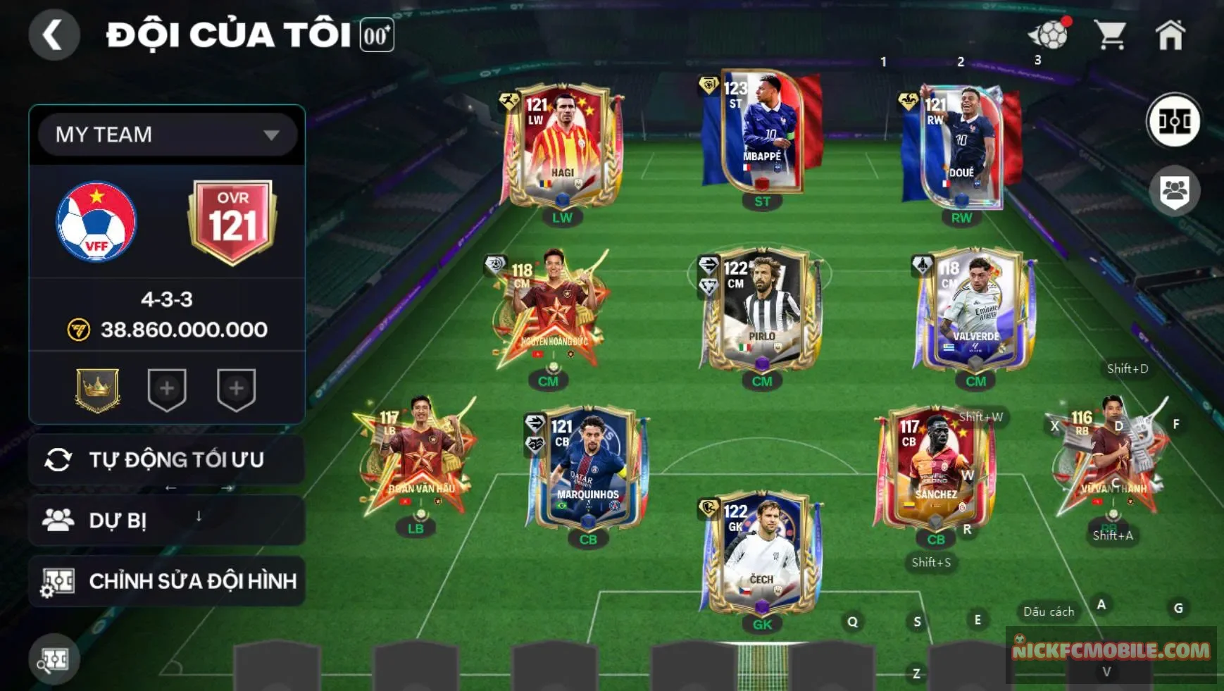 Acc 6 cầu thủ 119 hot (m3p, cech, pirlo, hagi,....), nvu trở lại...