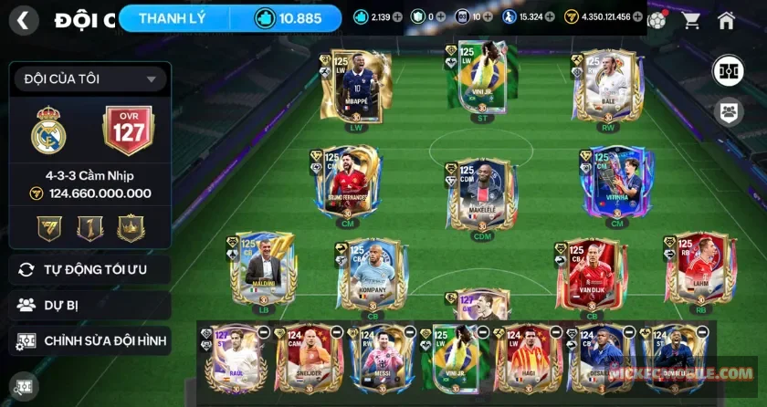 Ovr 127, 11 cầu thủ 125, 12K mảnh, 15K hhth
