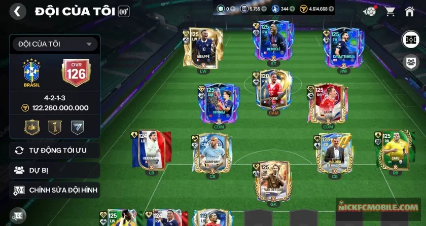 Ovr 126, 11 cầu thủ 120