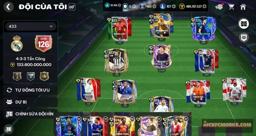 Ovr 126, 10K mảnh, 5 cầu thủ 120, 2 cầu thủ 122